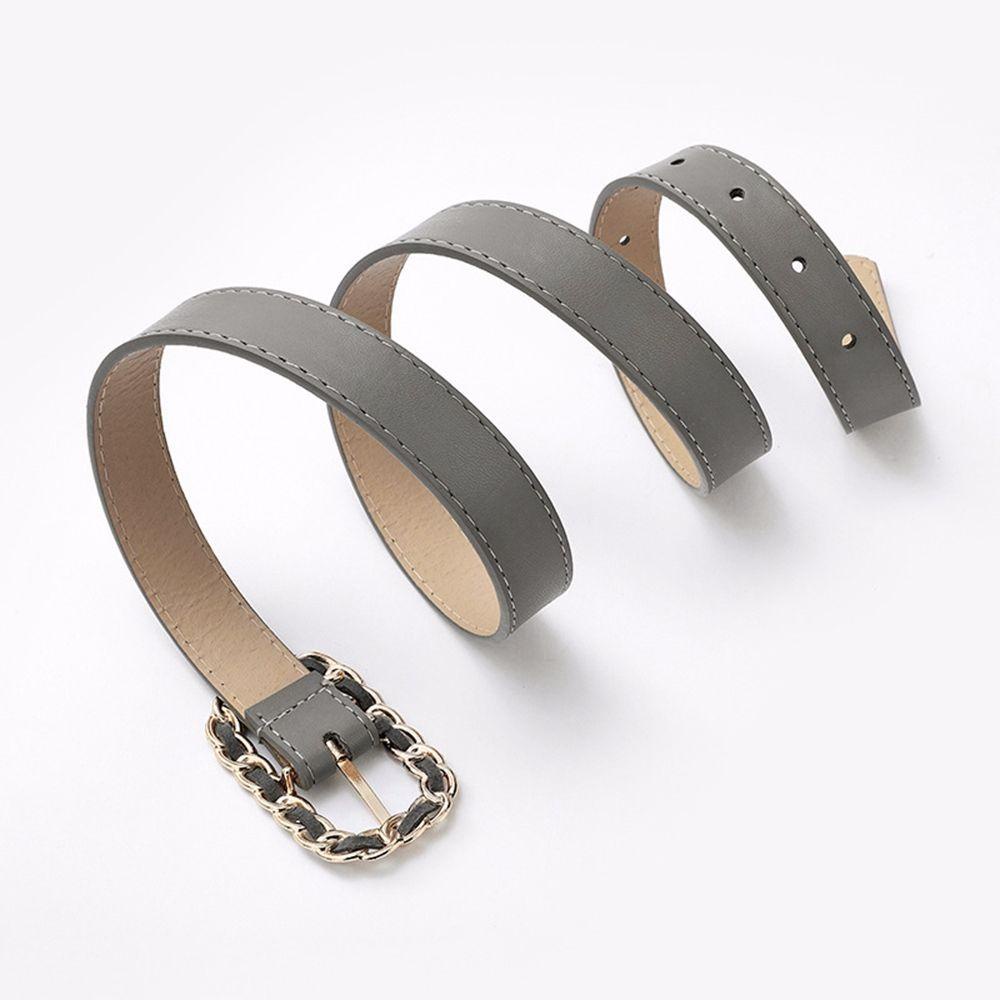 Thắt Lưng Da PU Khóa Hợp Kim Hình Oval Thời Trang Cho Nữ