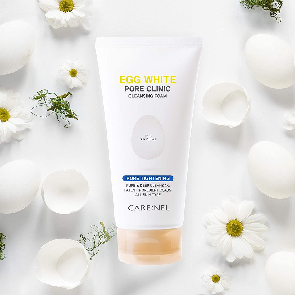 Sữa Rửa Mặt Trứng Care:Nel Egg White Pore Clinic Cleansing Foam Sạch Sâu Trắng Sáng 150ml