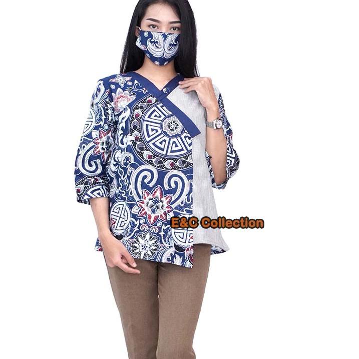Hầu hết đều muốn. Áo Kiểu Batik Màu Xanh Dương Duyên Dáng Cho Nam Nữ - Bolero Batik - Size S-M-L-XL-XXL-3L-4L-5L