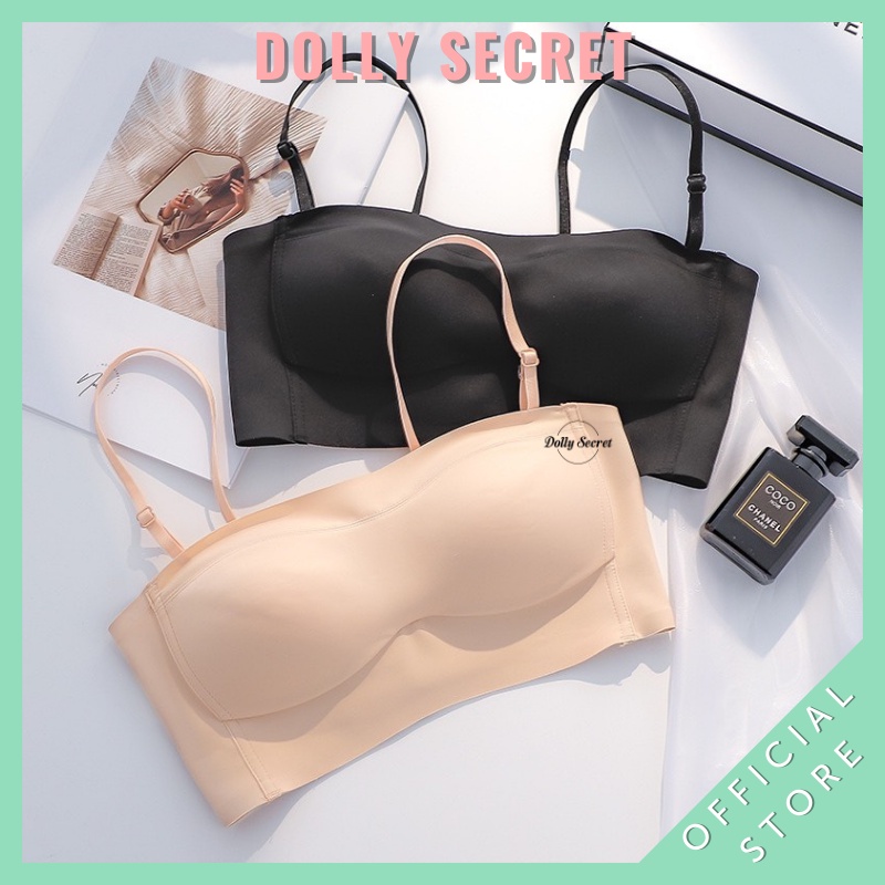 Áo ngực cúp quây ngang chất su non, áo ngực không dây chống tụt cho nữ DOLLY SECRET A23
