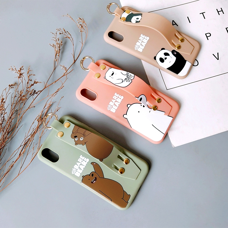 Ốp điện thoại silicon dẻo kèm dây đeo cổ tay in hình cho iPhone XR X XS XSMax 6 6s 7 8 6plus 8plus 11 11Pro 11Promax 12 12Pro 12Promax 13 14