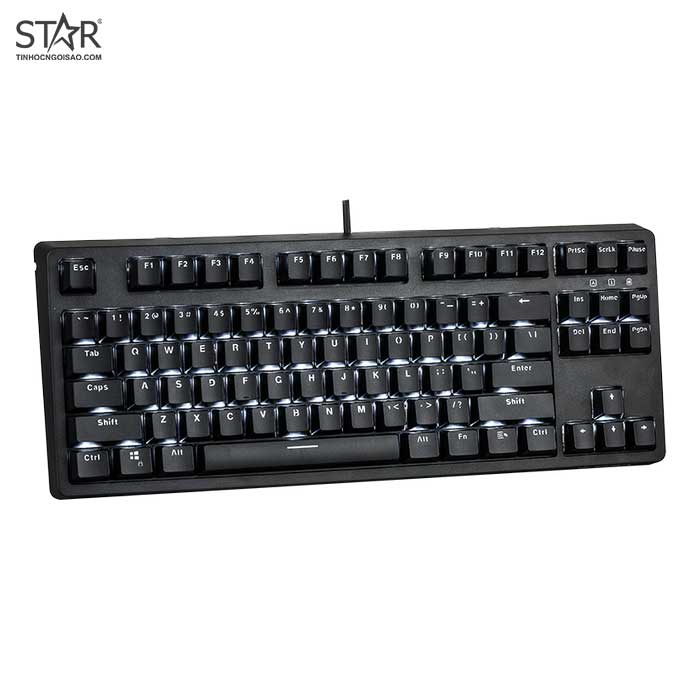 Bàn Phím Cơ EDra EK387 Gateron TKL Brown Switch (Đen)