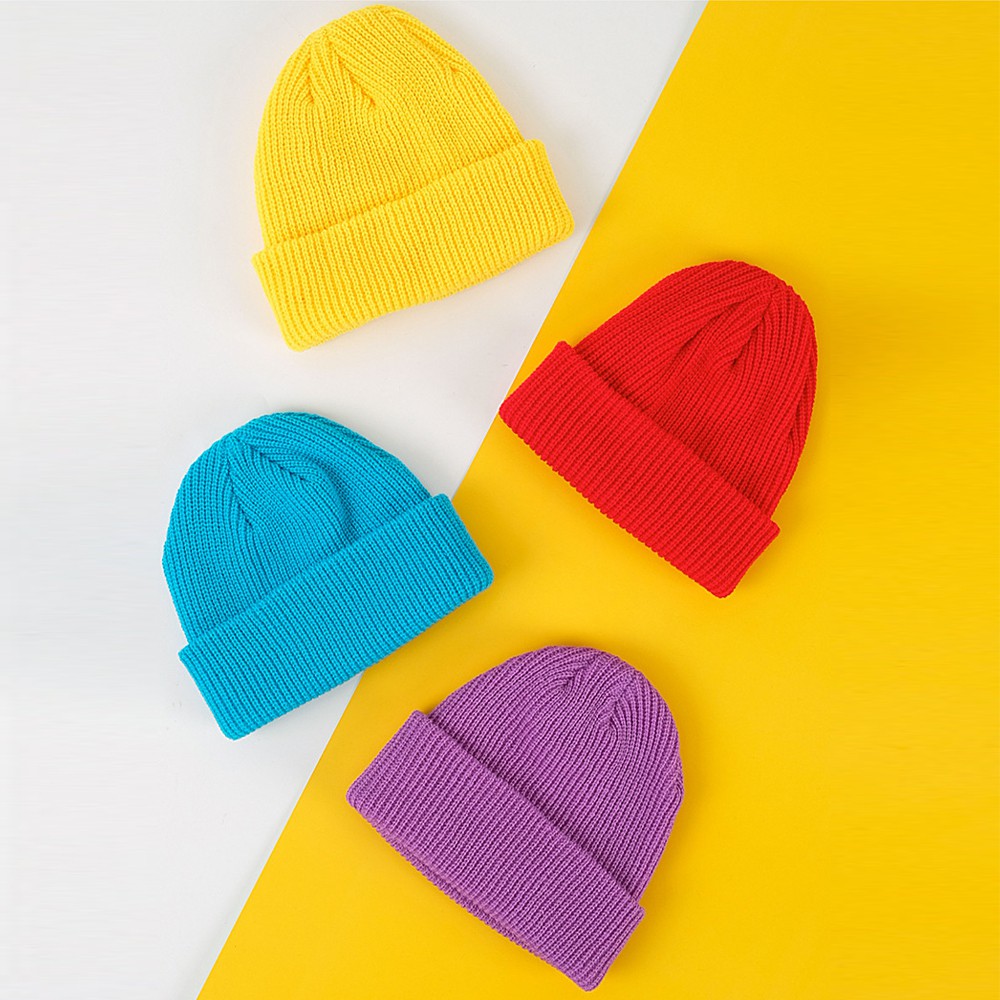 Nón len ONZ dệt kim - Mũ len Beanie nam nữ dáng ngắn nhiều màu phong cách Hàn Quốc thiết kế đơn giản ML01