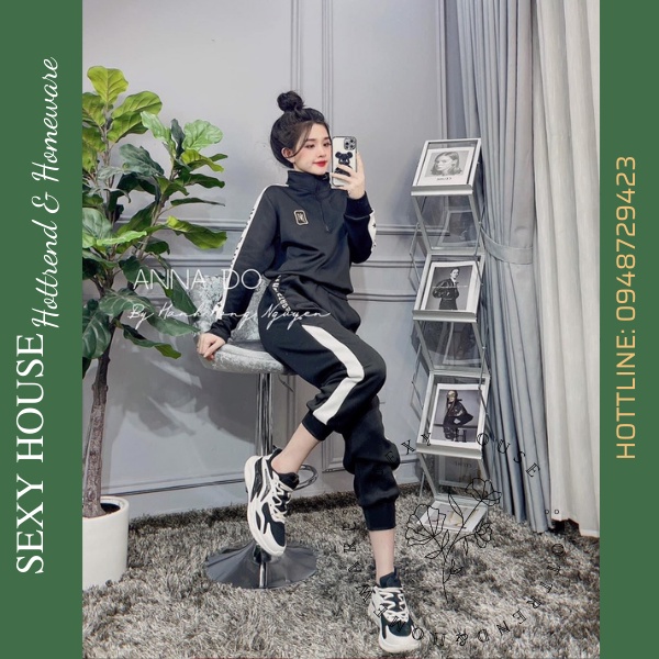 Bộ thể thao phối khóa cổ thêu logo B29 SEXYHOUSE
