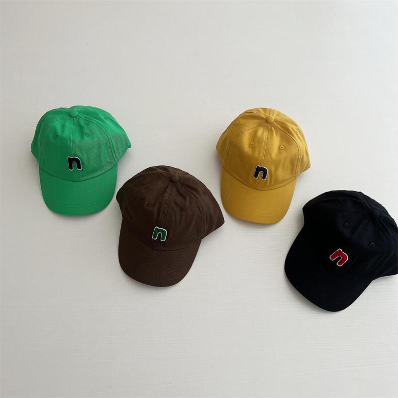 Mũ Lưỡi Trai Màu Trơn In Chữ N Thời Trang Hàn Quốc Dành Cho Trẻ Em