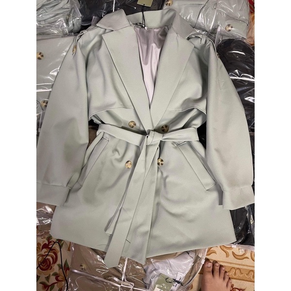 Áo khoác măng tô 2 lớp dáng ngắn phong cách Hàn Quốc cho nữ | BigBuy360 - bigbuy360.vn