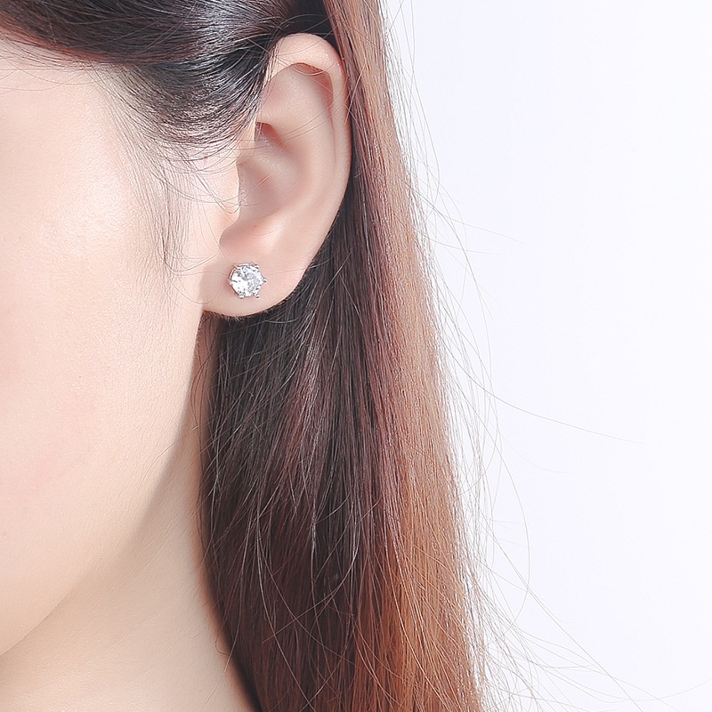 Set Vòng cổ Và Bông Tai Đính Đá Zircon Đơn Giản Cho Nữ
