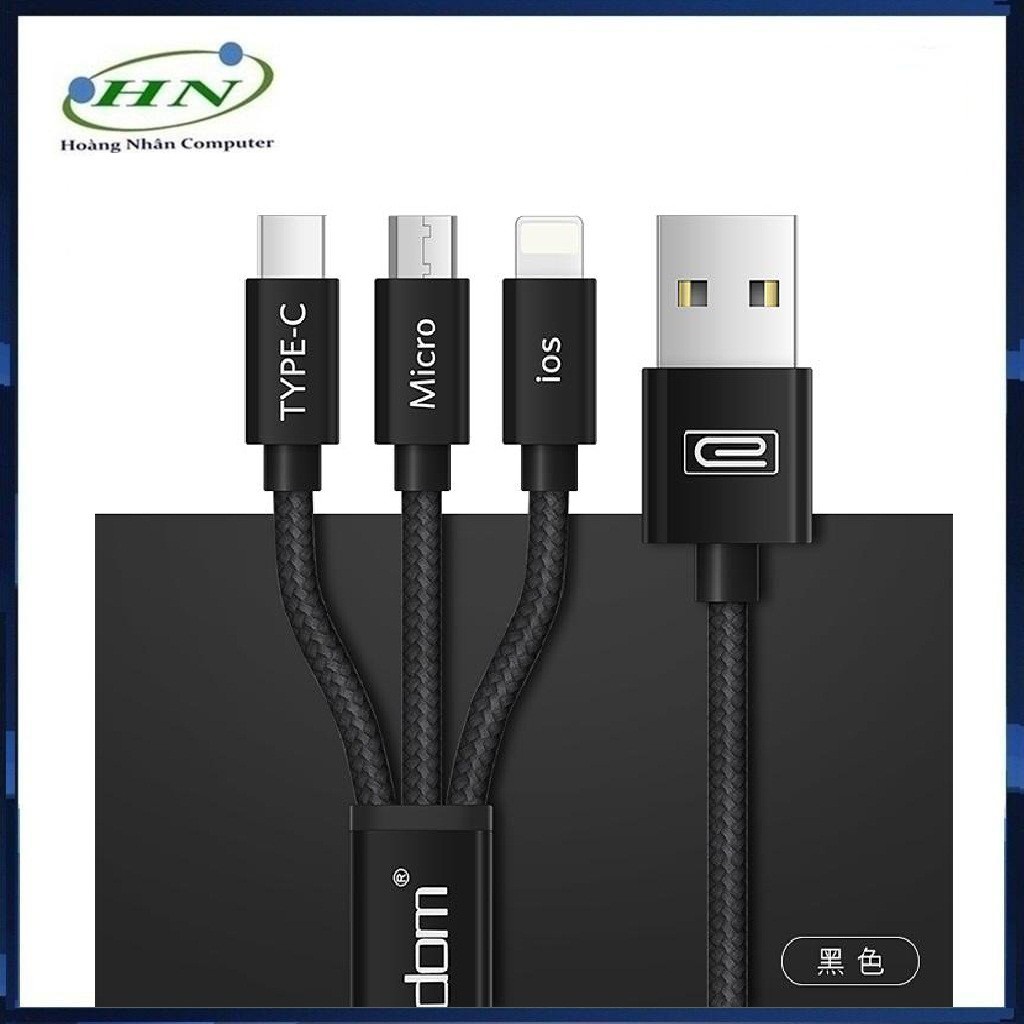 Cáp 3 đầu lightning/micro/typec EARLDOM IMC-015 1.2M