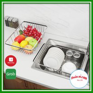 Kệ inox gác bồn rửa chén, đựng bát đĩa tiện ích - Giá đựng hoa quả chất liệu inox cao cấp- Br01385