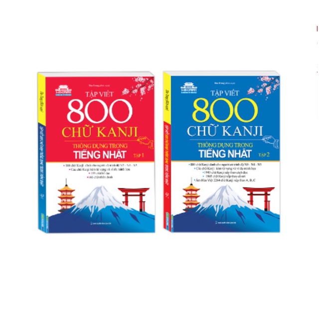 Sách - Combo Tập viết 800 chữ KANJI thông dụng trong tiếng Nhật (2 cuốn)