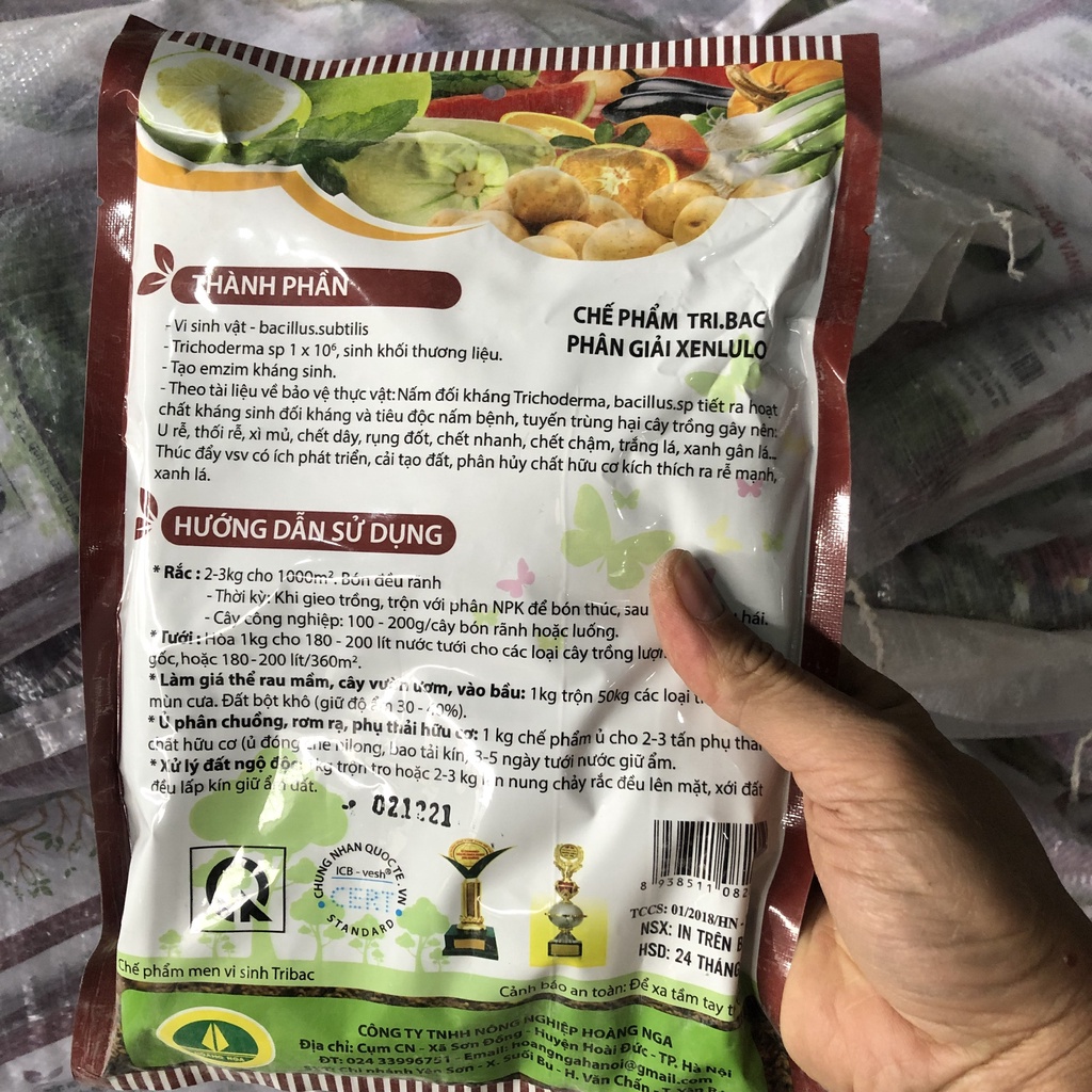 1Kg Trichoderma - Men ủ phân hữu cơ vi sinh, nấm đối kháng ,ủ rác,hạn chế vàng lá,nấm bệnh,cải tạo đất