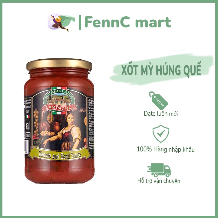 Sốt mỳ cà chua húng quế sốt Spaghetti sốt mỳ Ý CAMPAGNA 350g FENNC