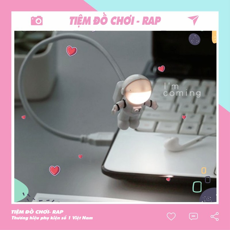 Đèn USB phi hành gia, phi thuyền mini dễ thương có công tắc kết nối laptop dùng để học bài, đọc sách - Ráp