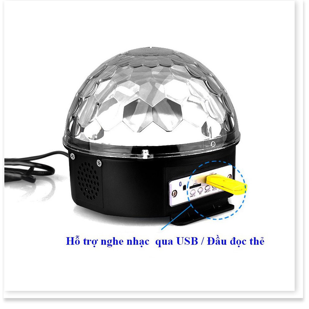 Đèn LED Quả Cầu Cảm Ứng Xoay Pha Lê 7 Màu Nháy Theo Nhạc Bluetooth Tích Hợp Loa DC-BL300