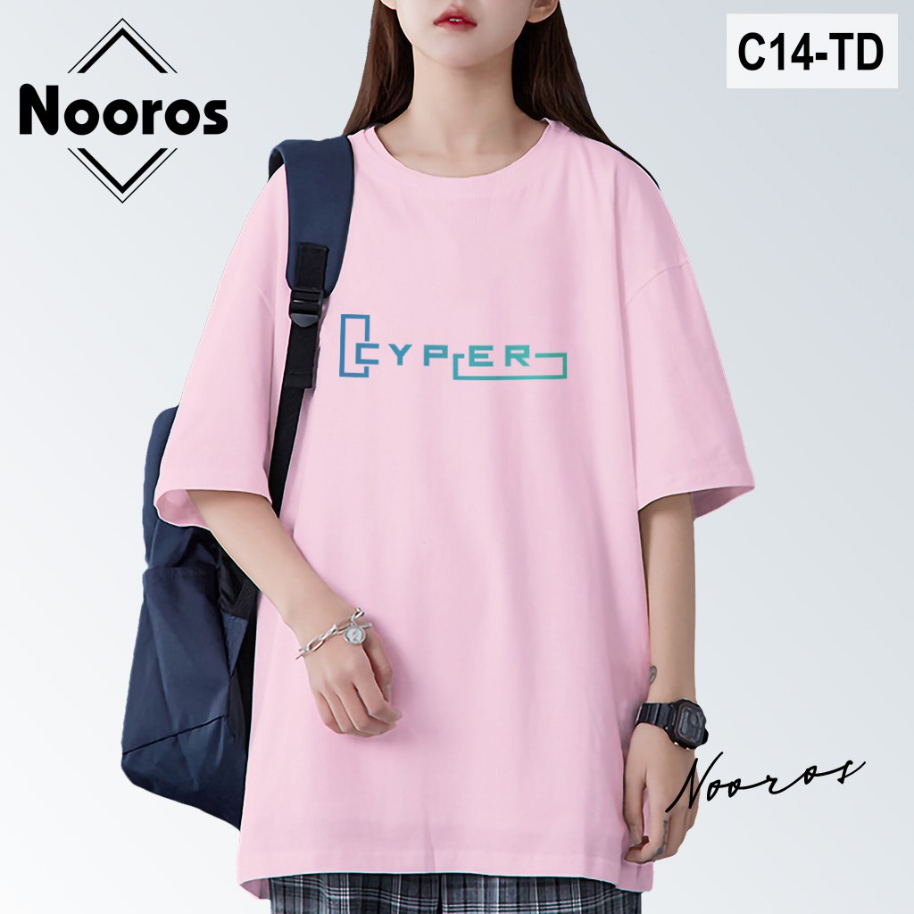 Áo thun tay lỡ nam nữ form rộng Nooros vải phông trơn cotton tee trắng unisex mát hình đẹp TAY LỠ CYPER - C11