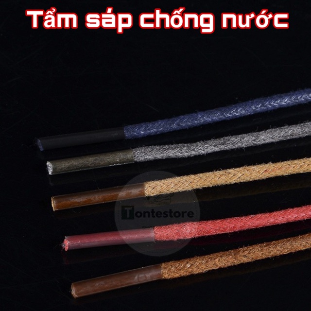 Dây giày da sáp tròn, loại phủ lớp chống nước cao cấp DGDA01