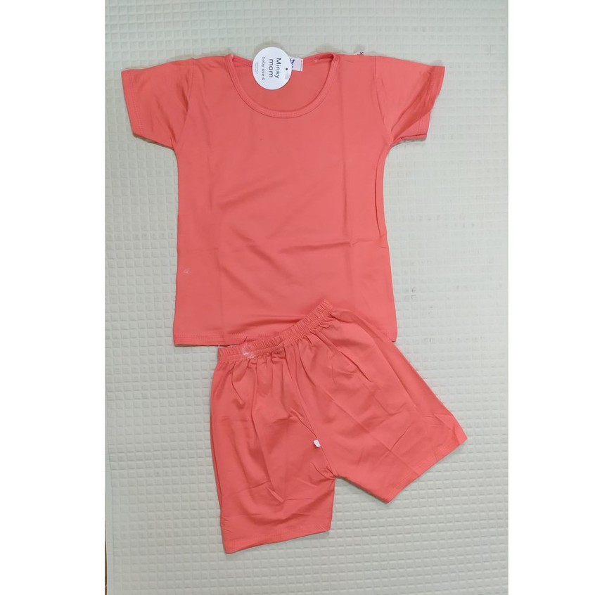 Bộ quần áo cộc tay Minky mom co dãn, mềm mịn cho bé (6-16kg)