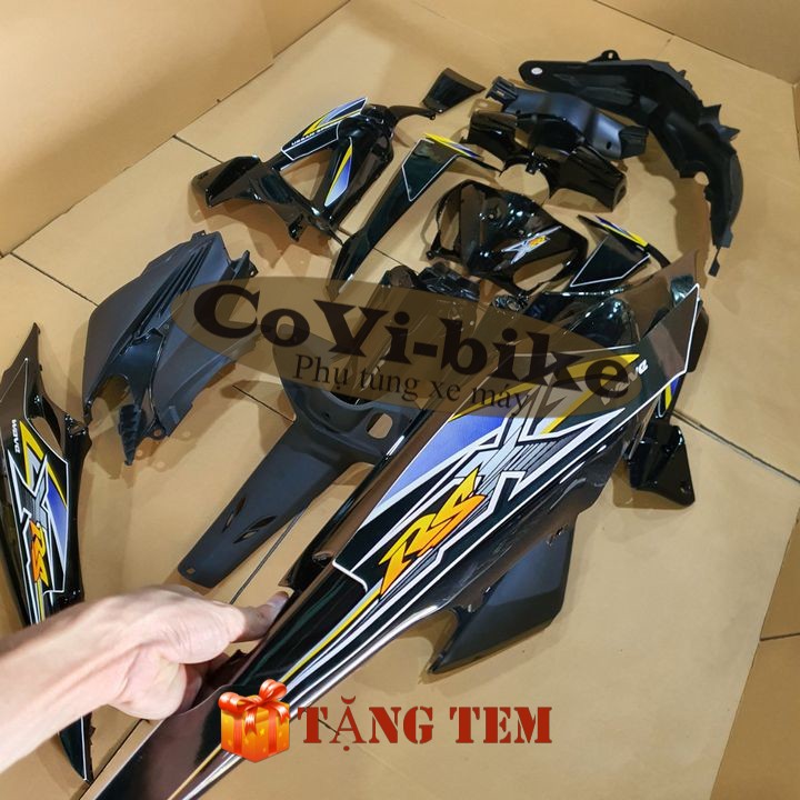 Bộ nhựa - dàn áo xe Wave RSX 100cc Nhựa ABS cao cấp Màu Đen - SPB-8488