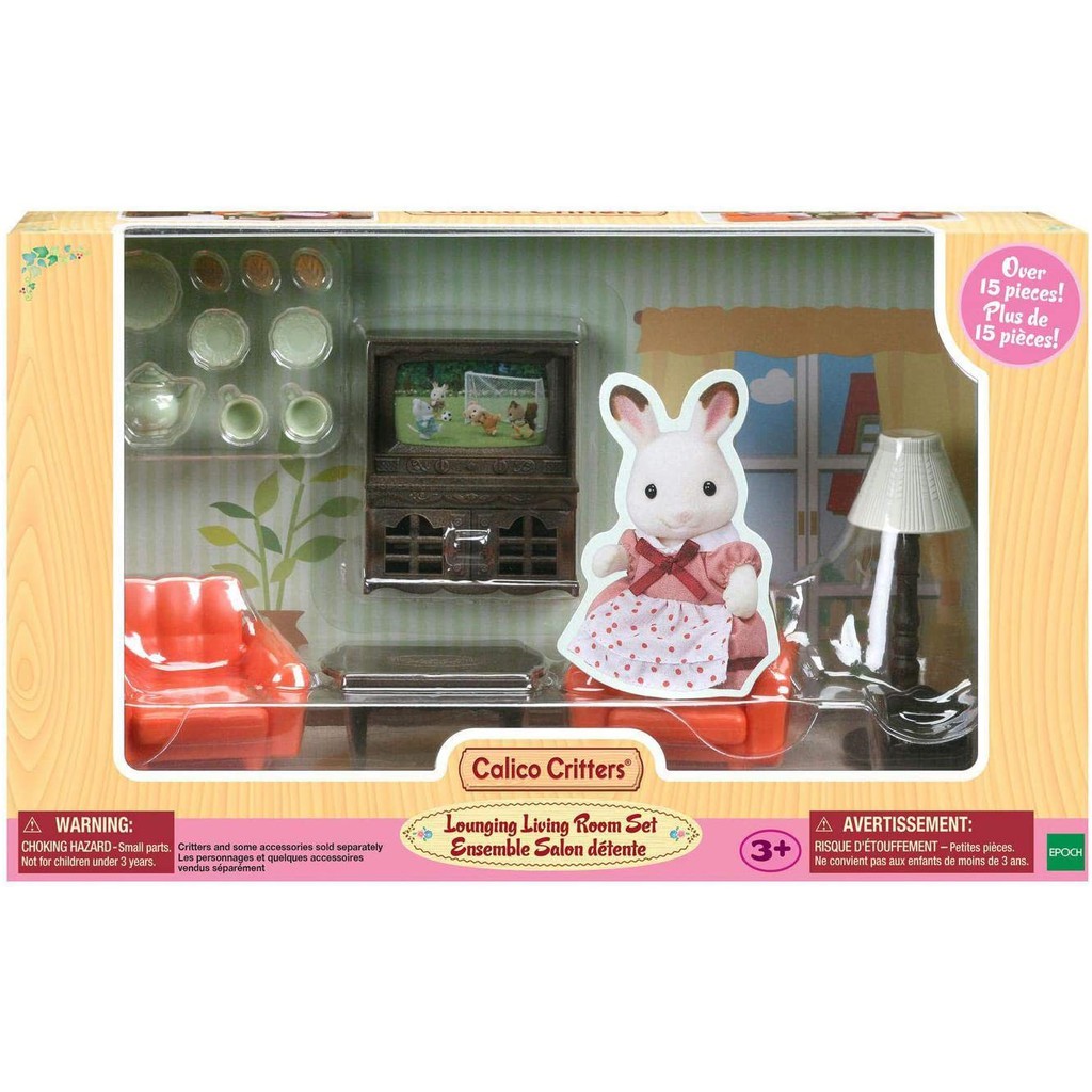 Sylvanian Families Calico Critters Bộ Nội Thất Phòng Khách Lounging Living Room Set