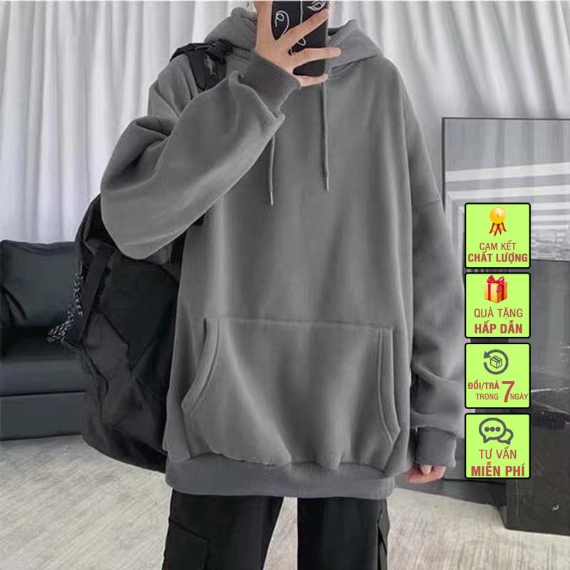 Aó Nỉ Hoodie Trơn ko họa tiết siêu dày ,siêu ấm.