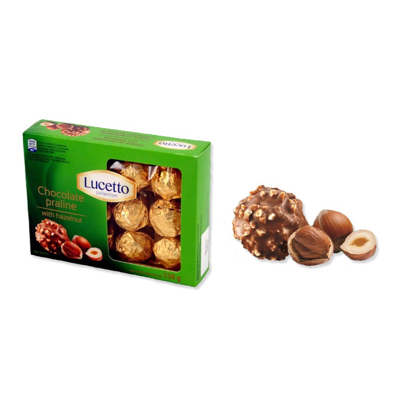 Chocolate Lucetto Praline & Hạt phỉ hộp 150gr