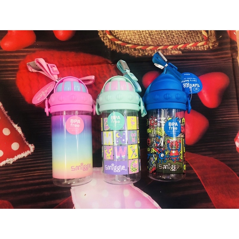 Bình nước Smiggle úc cho bé có dây đeo