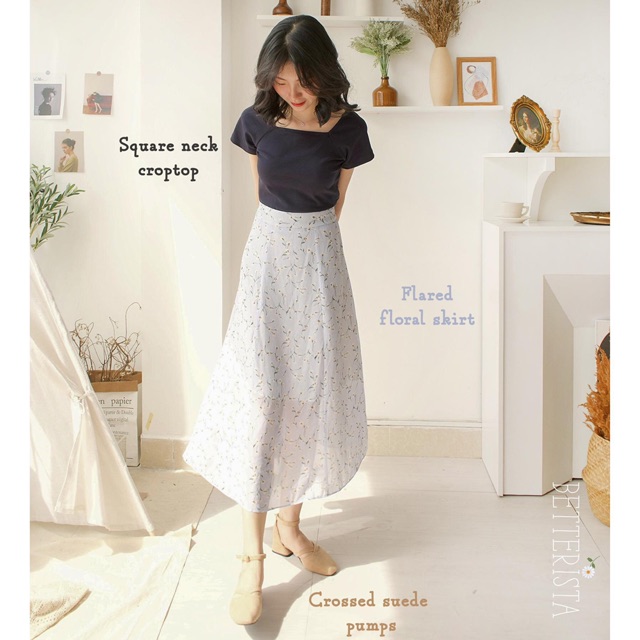 Chân váy cạp phẳng 4cm Floral Skirts Betterista | BigBuy360 - bigbuy360.vn