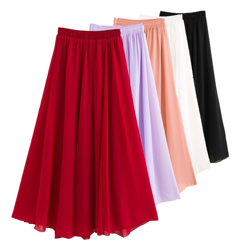 [M &amp; E] Chân Váy Voan Dáng Dài Lưng Cao Dáng Ôm Thời Trang Xuân Hè Dành Cho Nữ Nhảy Múa