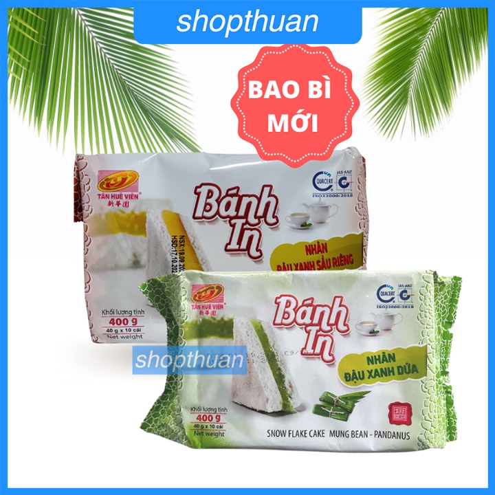 Date : 13/4/22 - Bánh in Tân Huê Viên 10 miếng - bánh in nhân đậu xanh sầu riêng, nhân đậu xanh dứa