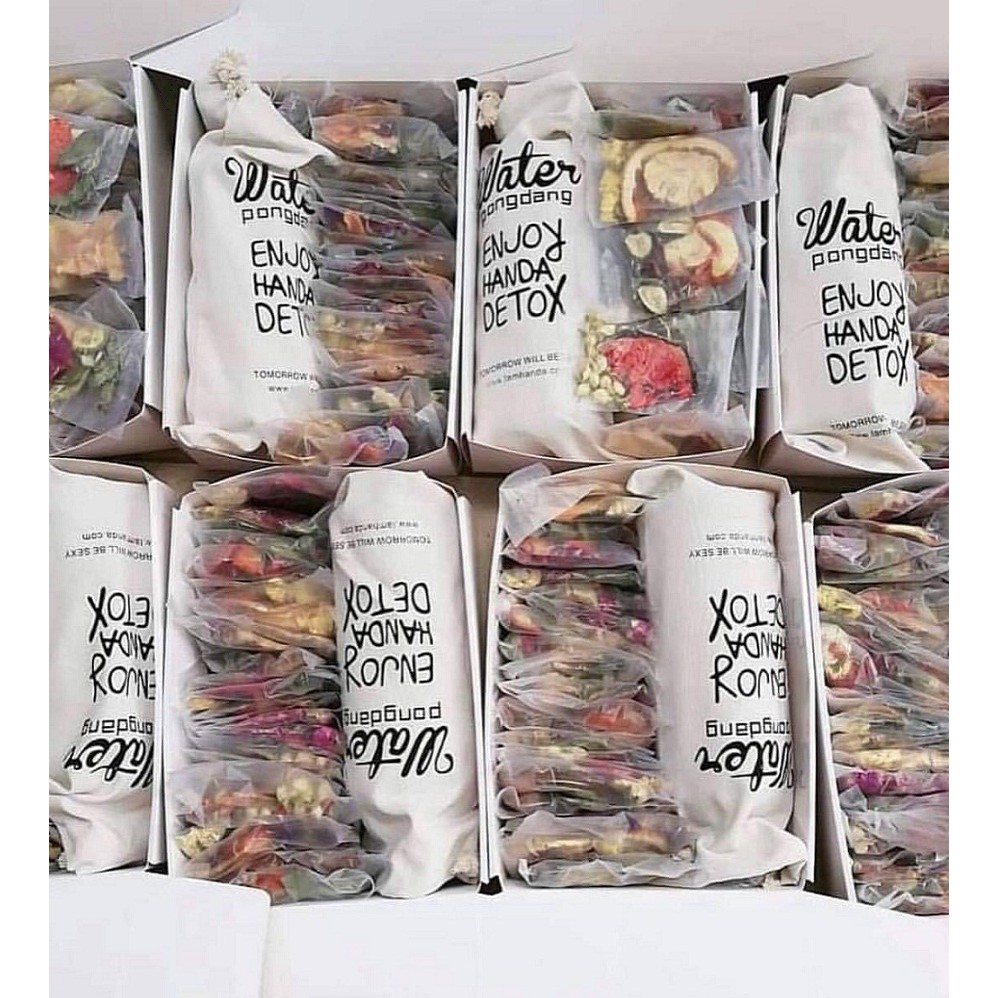 [SET VIP] 30 Gói MIX 5 Vị Hoa, Trái cây sấy khô - Detox Giảm cân, Đẹp dáng [Tặng kèm hộp, Bình 1L, Túi vải ]