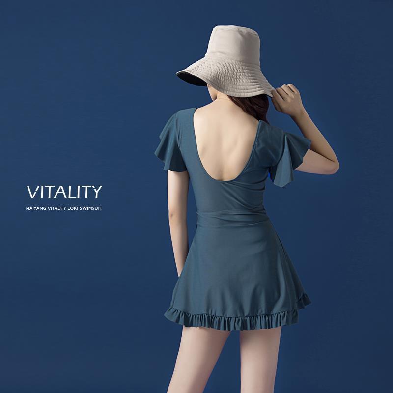 Bộ đồ bơi dáng ôm hở bụng phong cách Nhật Bản thời trang mùa hè dành cho nữ