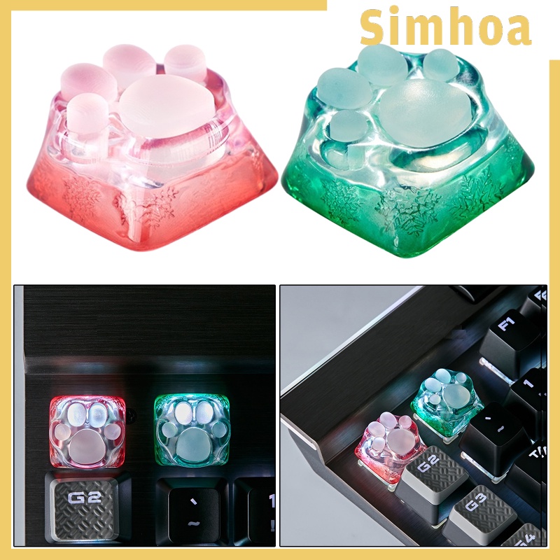 [SIMHOA] Cute 3D Clear Cat Paw Mechanical Keyboard Keycap for Cherry MX