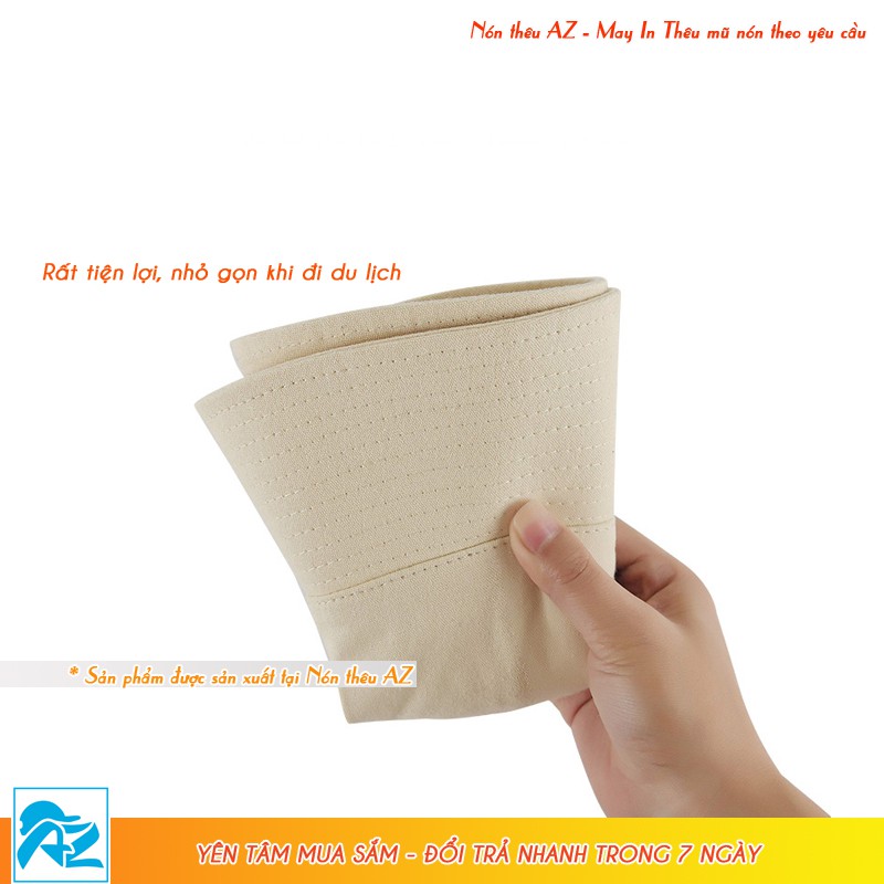 Mũ bucket nam nữ màu cà phê sữa thời trang - Mũ tai bèo du lịch biển