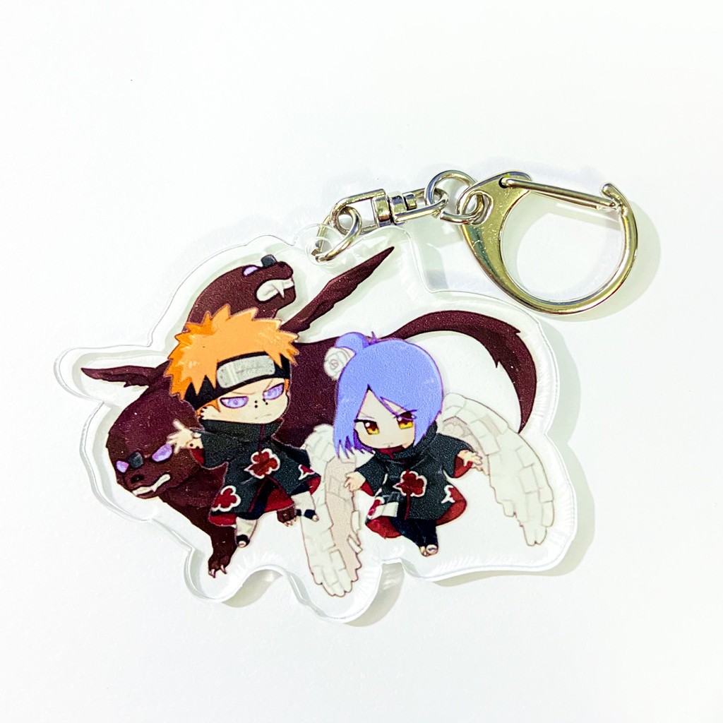 ( Mica trong acrylic ) Móc khóa NARUTO Tổ Chức AKATSUKI ver COUPLE anime chibi xinh xắn đáng yêu