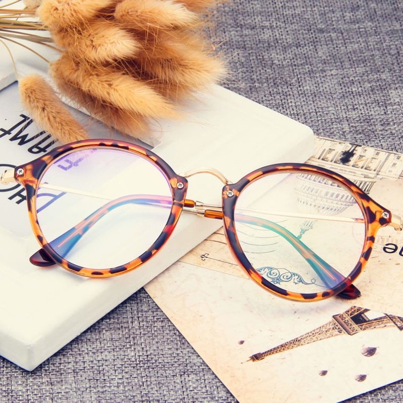 Mắt kính gọng tròn chống chống ánh sáng xanh tia UV thời trang Hàn Quốc