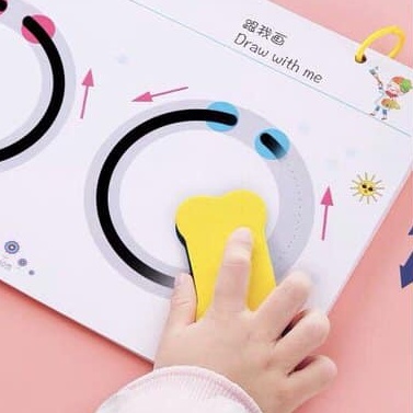 Tập tô vẽ thông minh xoá được montessori, Tập Viết Xóa Được, đồ chơi giáo dục sớm Rèn Tính Kiên Trì- 64tr + Bút+ Xóa-DC2