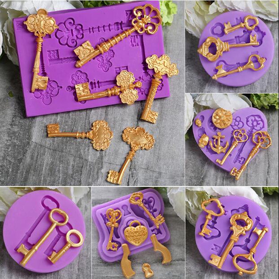 1 Khuôn Silicone Làm Bánh Hình Chìa Khóa Nhiều Kiểu Dáng DIY