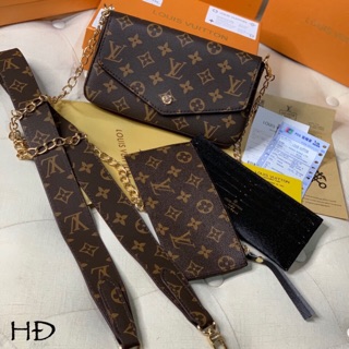 Túi lv pochette felicie set 3 túi ví cài thẻ size 21x11cm fullbox