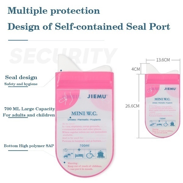 Set 4 Túi Đi Vệ Sinh Khẩn Cấp Mini 700ml Di Động Dùng Một Lần Cho Trẻ Em