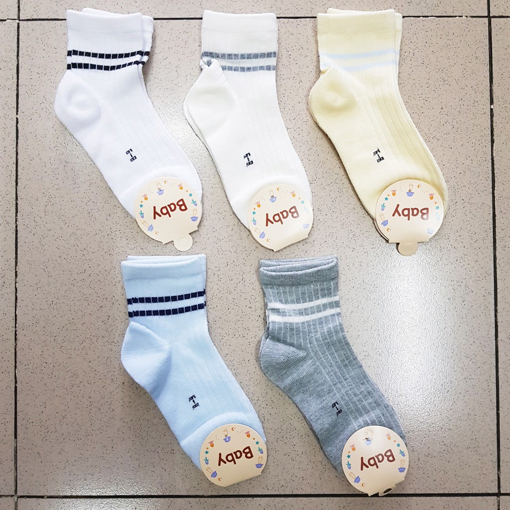 Combo 5 đôi vớ sọc cho bé trai cổ cao cho bé trai đi giày