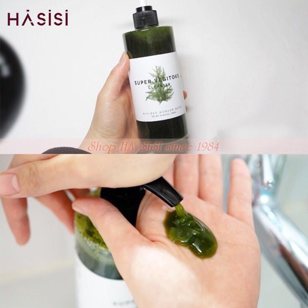 Sữa Rửa Mặt Rau Củ Sủi Bọt Khí Detox Da SUPER VEGITOKS CLEANSER 300ml-Màu xanh