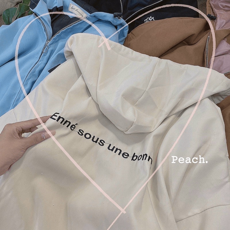 Áo Khoác Nữ Có Nón Chất Da Lộn 2 Lớp Lót Dù Logo Thêu Form Rộng Mặc Che Nắng Chắn Gió Tốt Siêu Hot [NEW UNISEX]