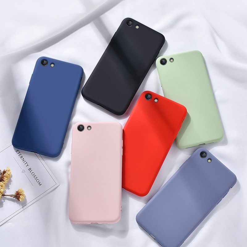 Ốp điện thoại bằng silicon mềm màu trơn cho VIVO V5 V5s V5 Lite