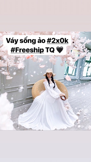 CÓ SẴN 👍🏻Váy voan trắng😝 đầm maxi dài