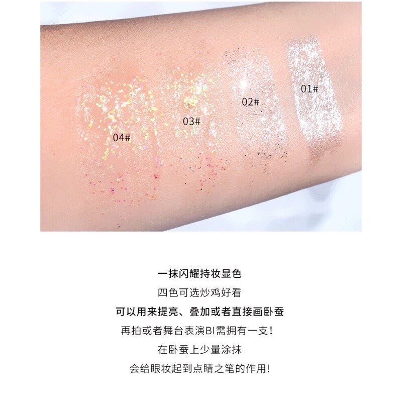 [Hàng mới về] Bút Kẻ Mắt Dạng Lỏng Ánh Kim Tuyến Lấp Lánh Không Thấm Nước Tiện Dụng