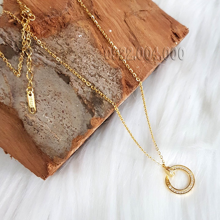 Dây chuyền nữ đinh uốn cách điệu cẩn đá DZ1797