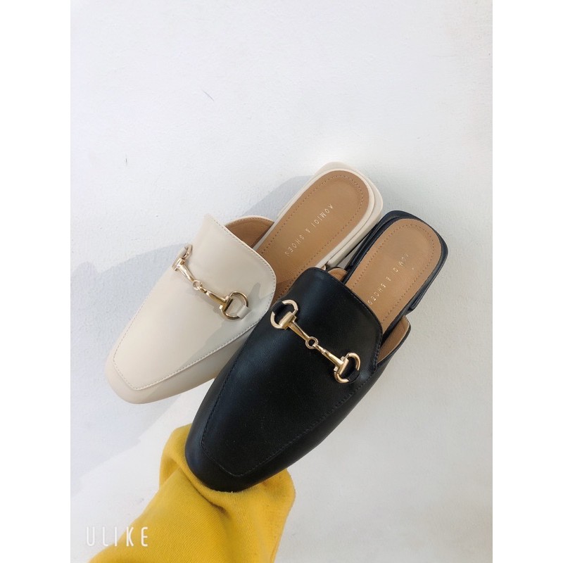 BEESHOES - GIÀY SỤC NỮ MŨI TRÒN ĐẾ VUÔNG - GIÀY SỤC NỮ MŨI TRÒN ĐẾ VUÔNG CAO 2 PHÂN SẴN MÀU ĐEN - KEM 201195