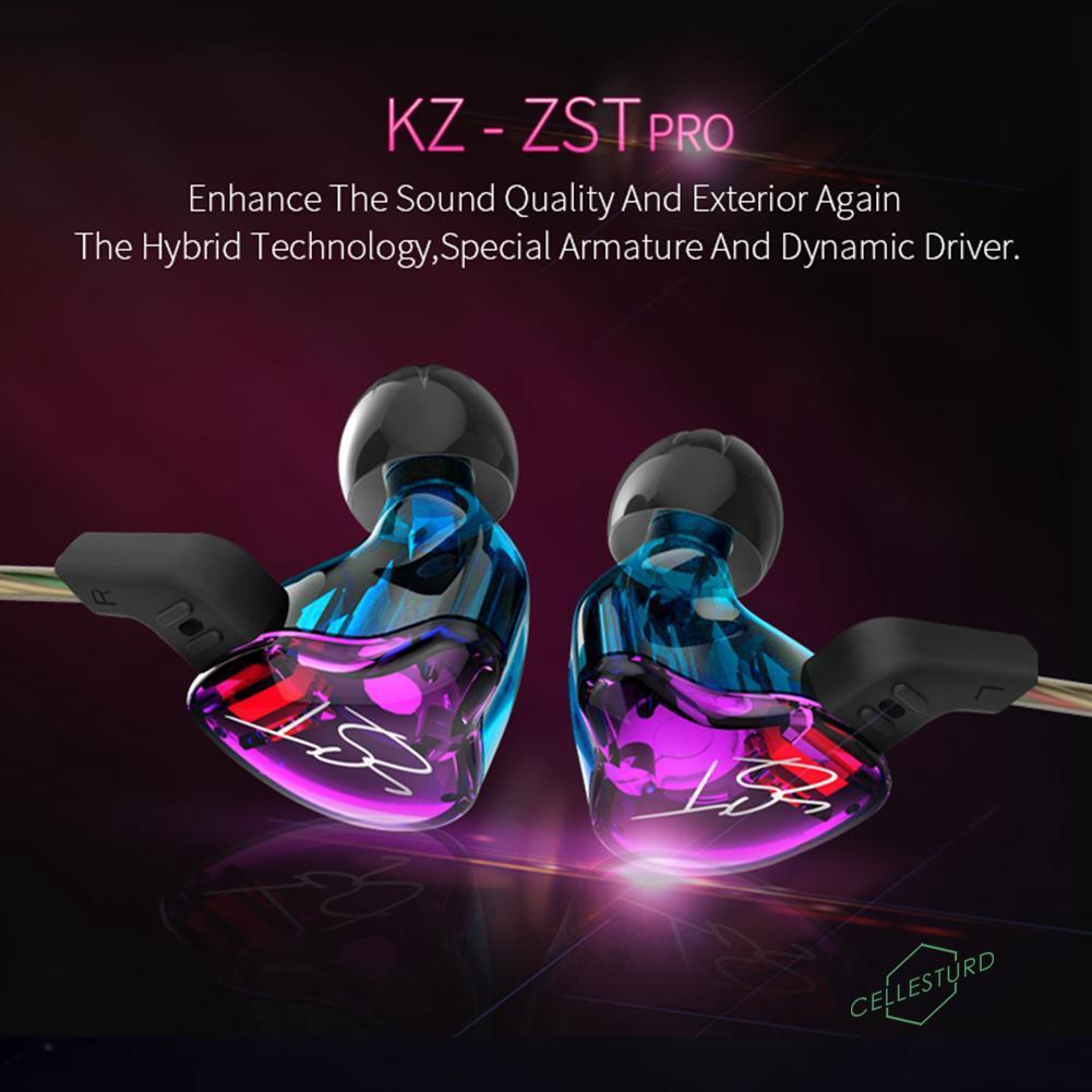 CS KZ ZST Pro Armature Dual Driver Earphone Detachable Cable Earbuds with Mic