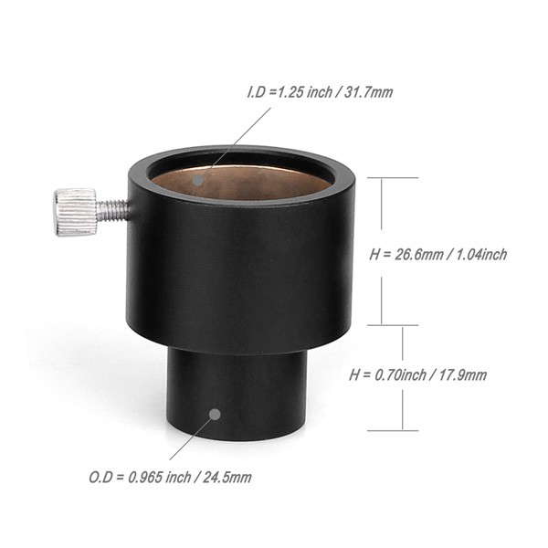 Ngàm nối SVBONY chuyển đổi từ 0.95 '' sang 1.25'' làm từ kim loại nhôm anod