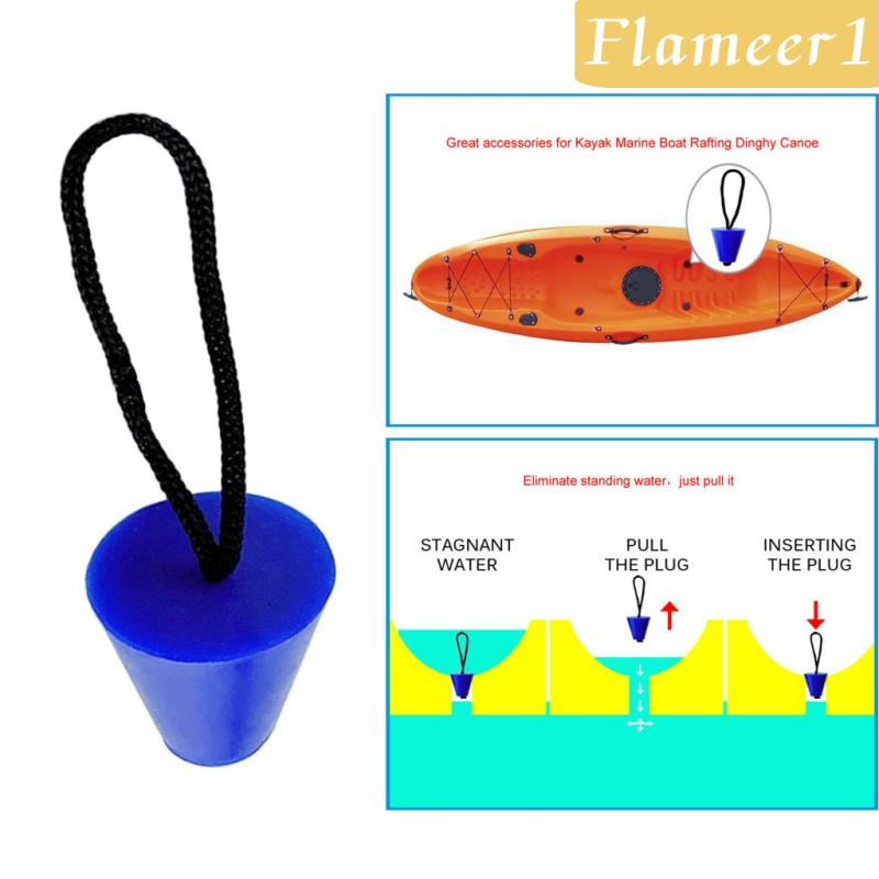 [Flameameer1] Nút Chặn Lỗ Thoát Nước Thuyền Kayak Bằng Cao Su Màu Đen